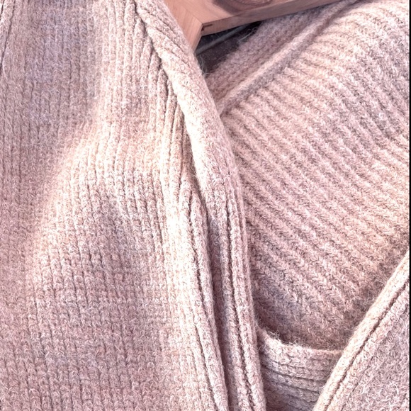 GORGEOUS Chunky Thick Oversized Long Over Knee Rib Tan Brush Soft Cardigan Coat - Picture 13 of 14